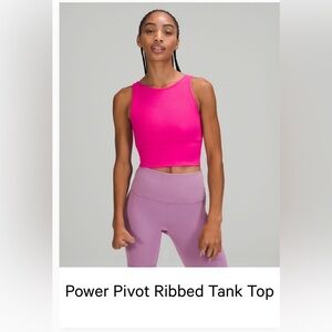 Lululemon Power Pivot Ribbed Tank Top Sonic Pink